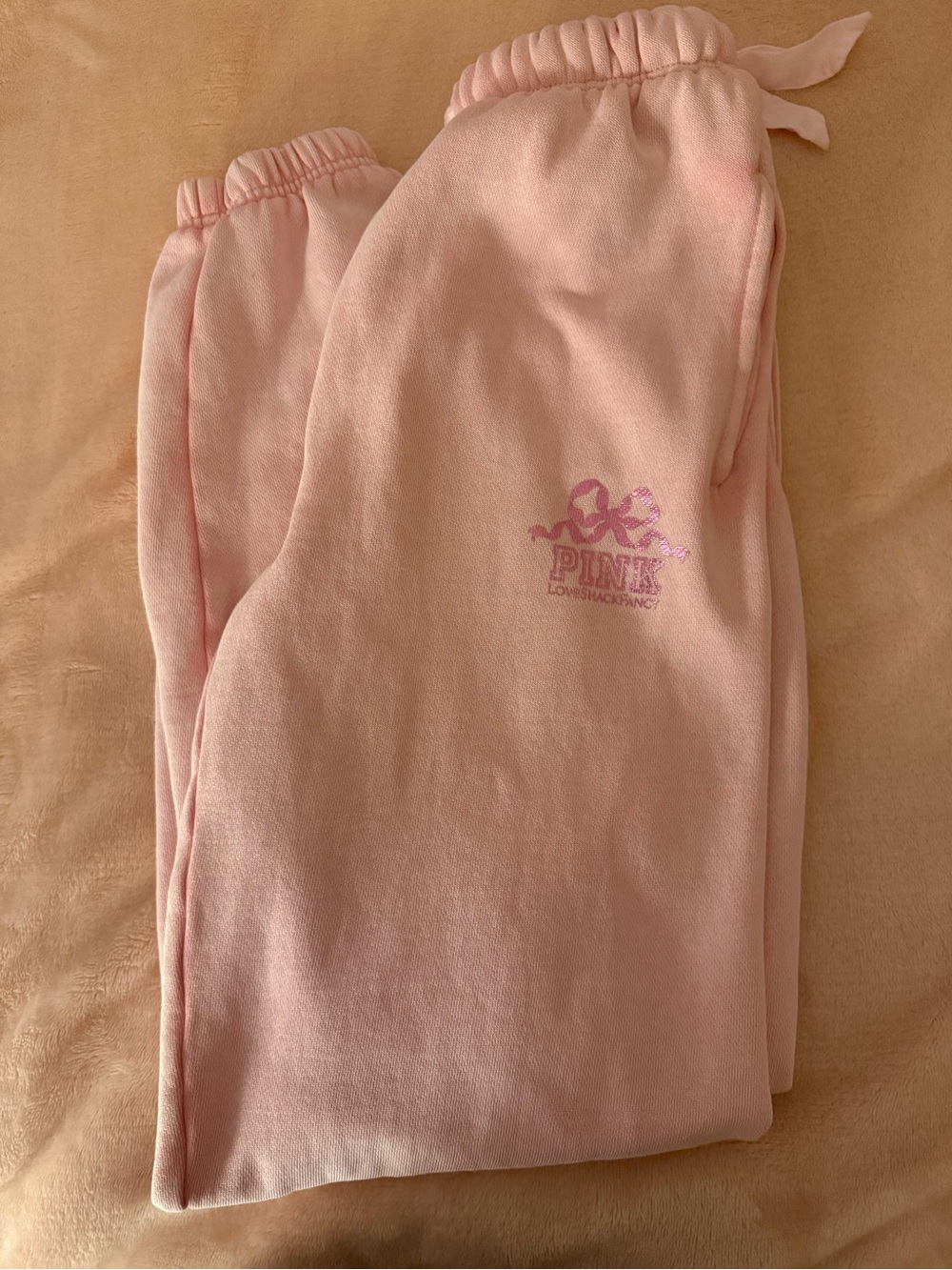 PINK Victoria's Secret Pale Pink Fleece Joggers